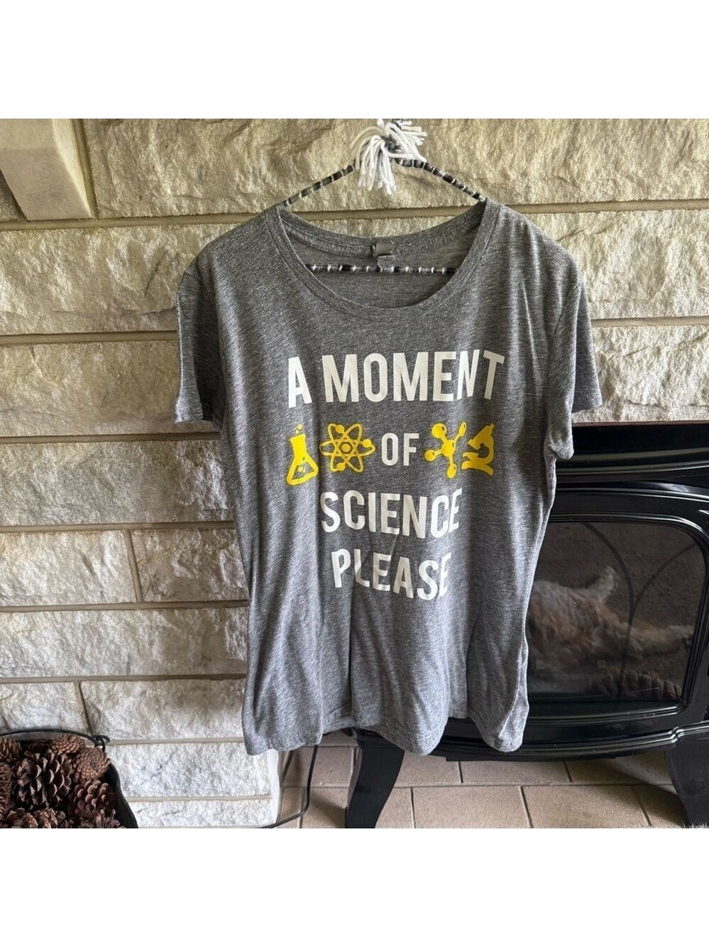 Instant Message Gray Science Graphic T-Shirt Large